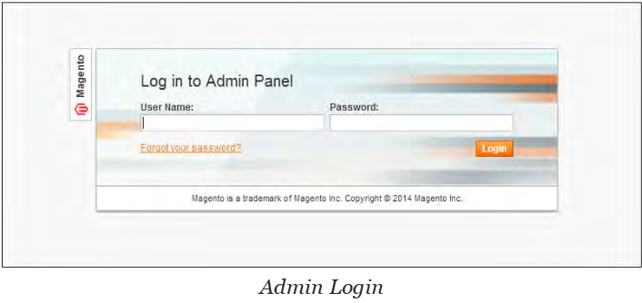 Admin Panel Login and Dashboard in Magento - Admin Login