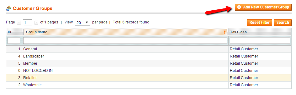 Setup Tax Exemption in Magento: Customer Groups 2