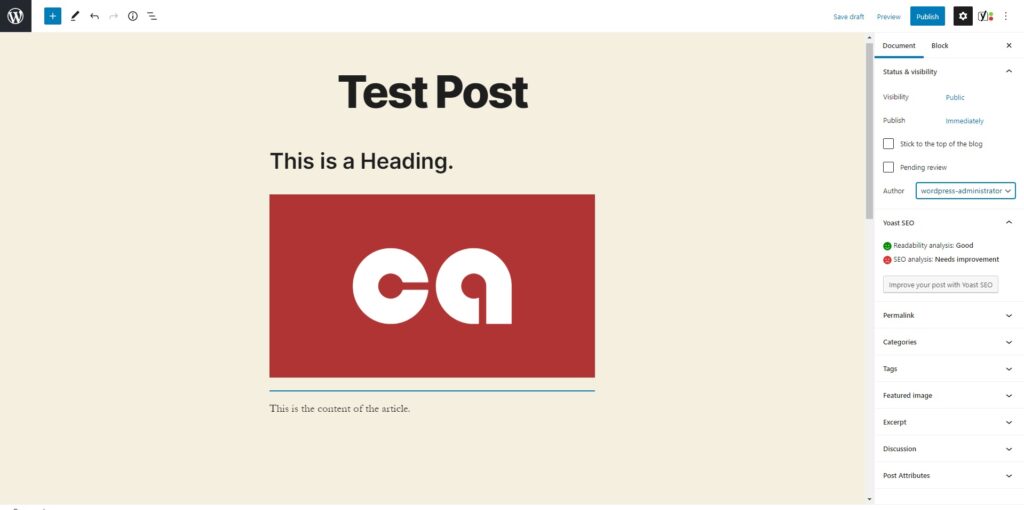 How to use your blog account with Centennial Arts - Test Post Editor